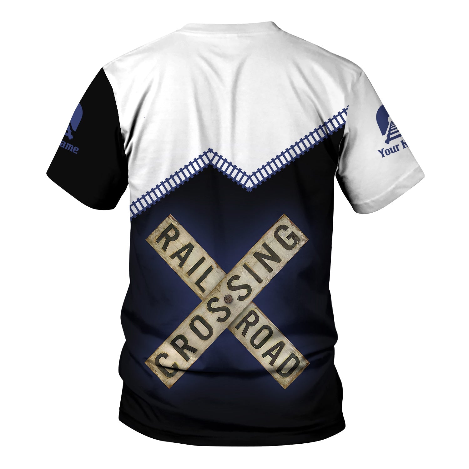 Railspirit Personalized British Railway T Shirt Railroad Crossing Printed Train Track Shirt