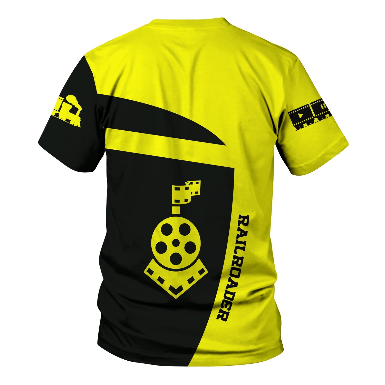 Railspirit Personalized Iowa Interstate Railroad T-Shirt All Aboard Steam Train Movie Projector Style IAIS Shirt