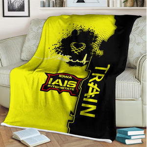 Railspirit Iowa Interstate Railroad Blanket Engine Heartbeat and Track Love Style IAIS Blanket Gift Idea For Train Lovers