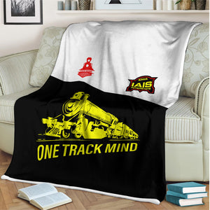 Railspirit Personalized Iowa Interstate Railroad Blanket One Track Mind IAIS Train Blanket Gift Idea For Train Lover