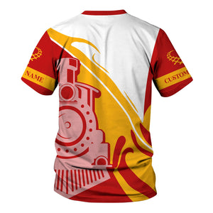 Railspirit Personalized Iowa Interstate Railroad T-Shirt Flame-Inspired Style IAIS Shirt Gift Idea For Train Lovers