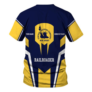 Railspirit Personalized CNJ Jersey Central Railroad T-Shirt Custom Year Railroader Shirt Gift Idea For Train Lover