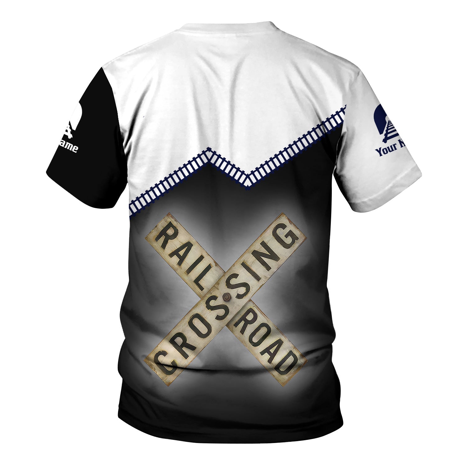 Railspirit Personalized CNJ Jersey Central Railroad T Shirt Railroad Crossing Printed Train Track Shirt