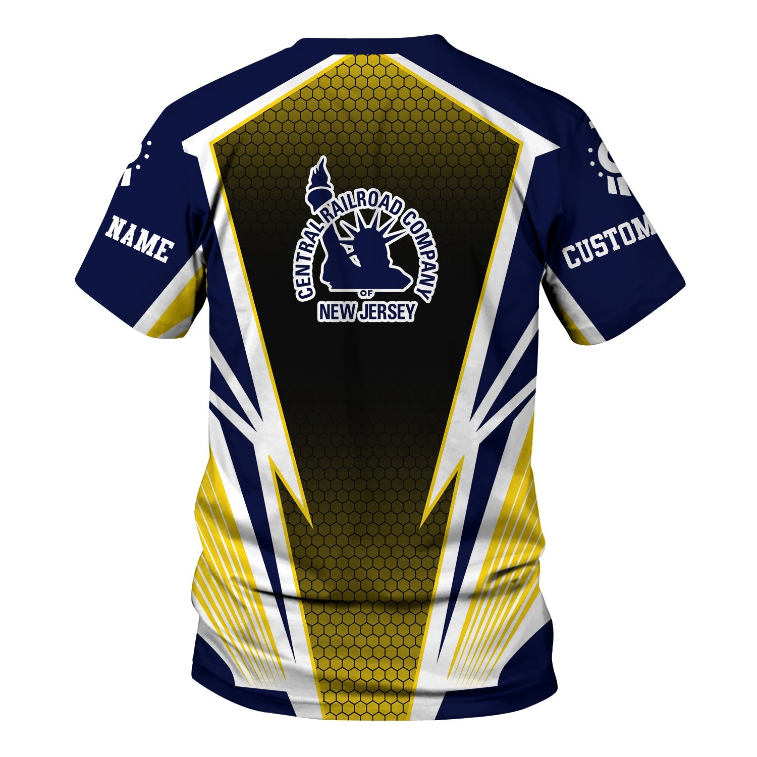 Railspirit Personalized CNJ Jersey Central Railroad T-Shirt Lightning Graphic Style Shirt Gift Idea For Train Lover