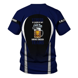 Railspirit Personalized CNJ Jersey Central Railroad T Shirt Stress Is Caused By Not Having Enough Trains Shirt All Over Print