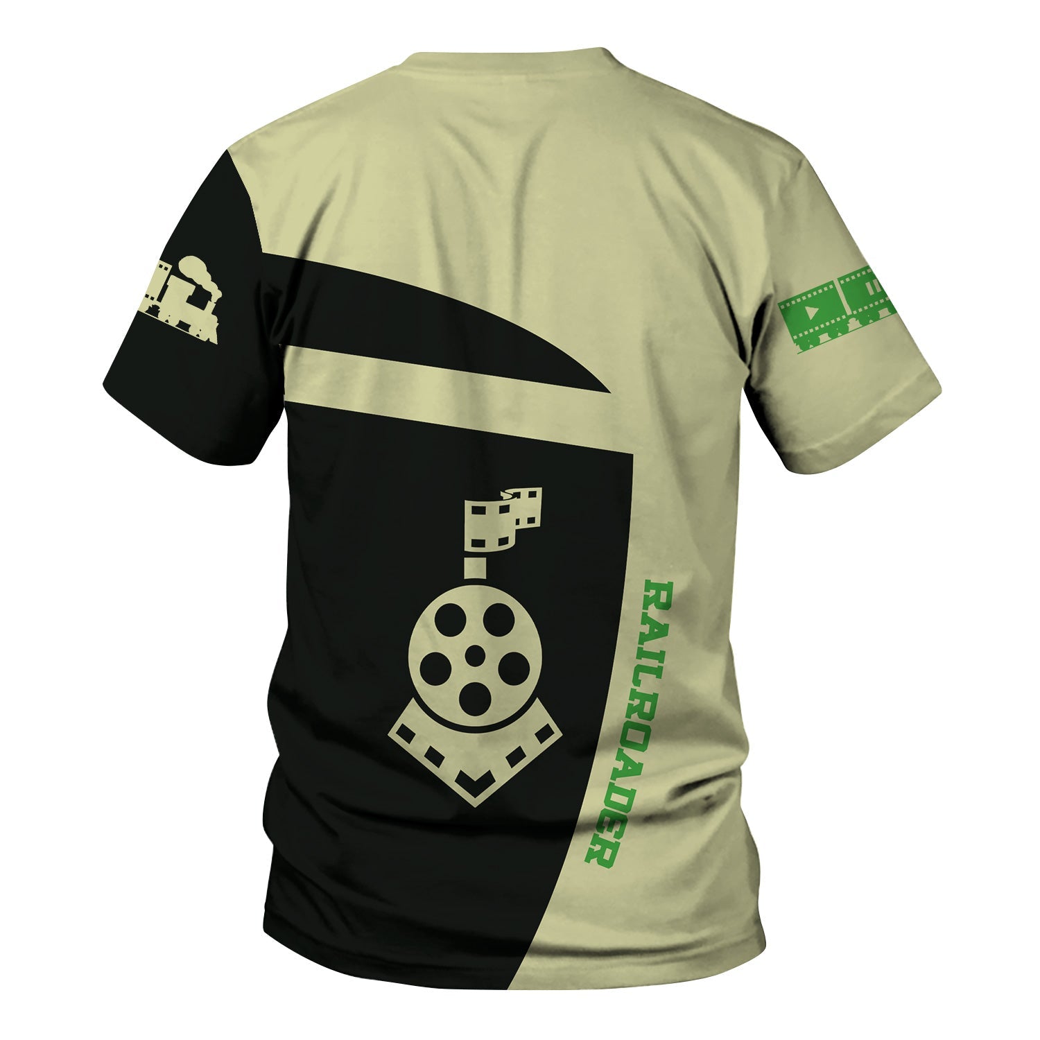 Railspirit Personalized Virginia & Truckee Railroad T-Shirt All Aboard Steam Train Movie Projector Style Shirt