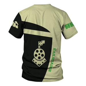 Railspirit Personalized Virginia & Truckee Railroad T-Shirt All Aboard Steam Train Movie Projector Style Shirt