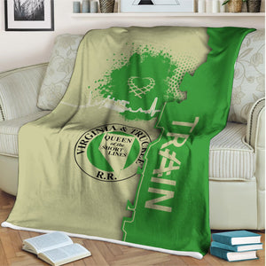 Railspirit Virginia & Truckee Railroad Blanket Engine Heartbeat and Track Love Style Blanket Gift Idea For Train Lovers