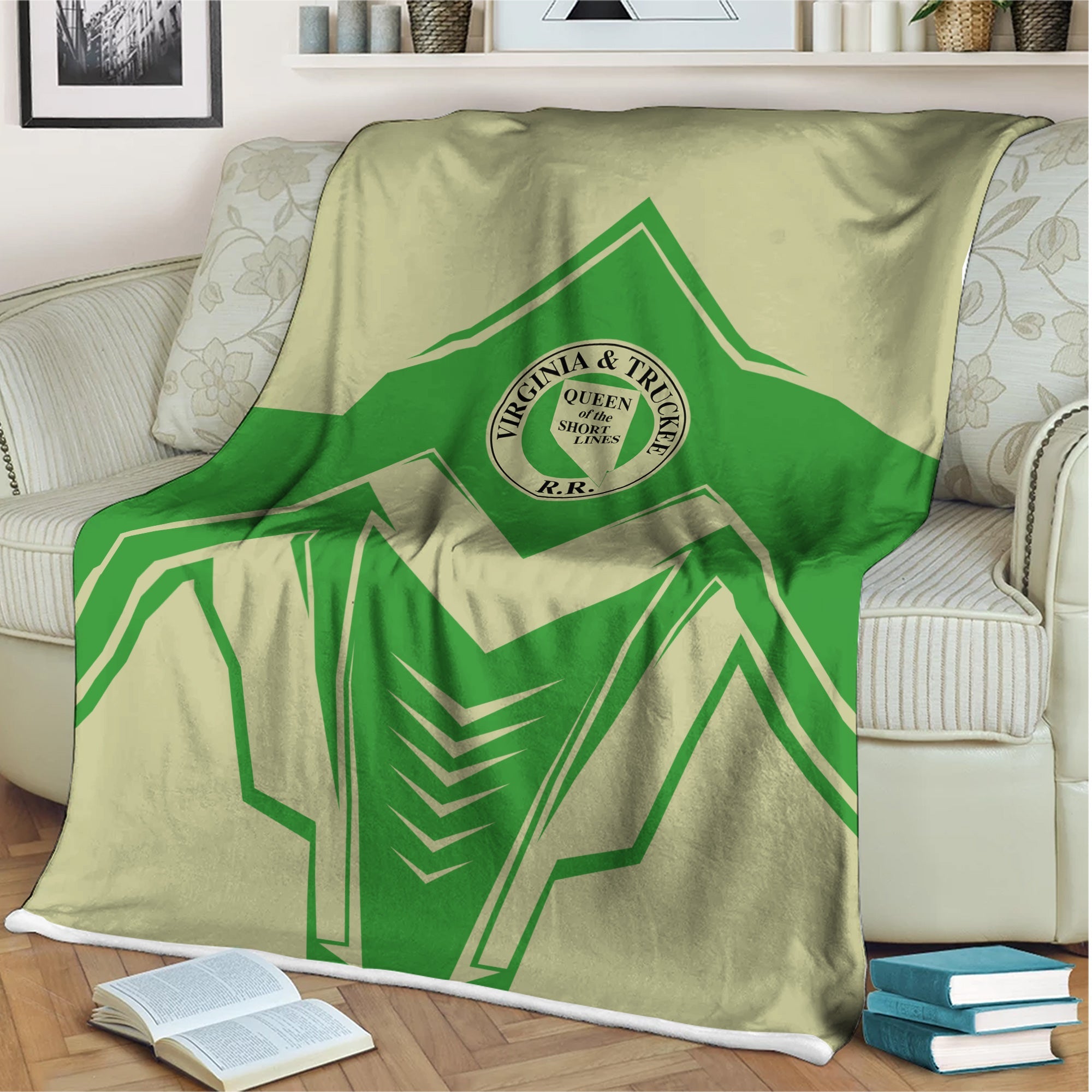 Railspirit Virginia & Truckee Railroad Blanket Railway Trainspotter Style Blanket Gift Idea For Foamers