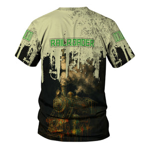 Railspirit Personalized Virginia & Truckee Railroad T-Shirt Vintage Train Art Style Shirt For Locomotive Fans