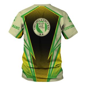 Railspirit Personalized Virginia & Truckee Railroad T-Shirt Lightning Graphic Style Shirt Gift Idea For Train Lover