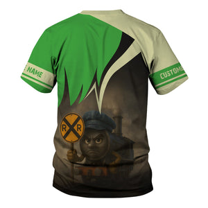 Railspirit Personalized Virginia & Truckee Railroad T-Shirt Angry Train Shirt Gift Idea For Train Lover