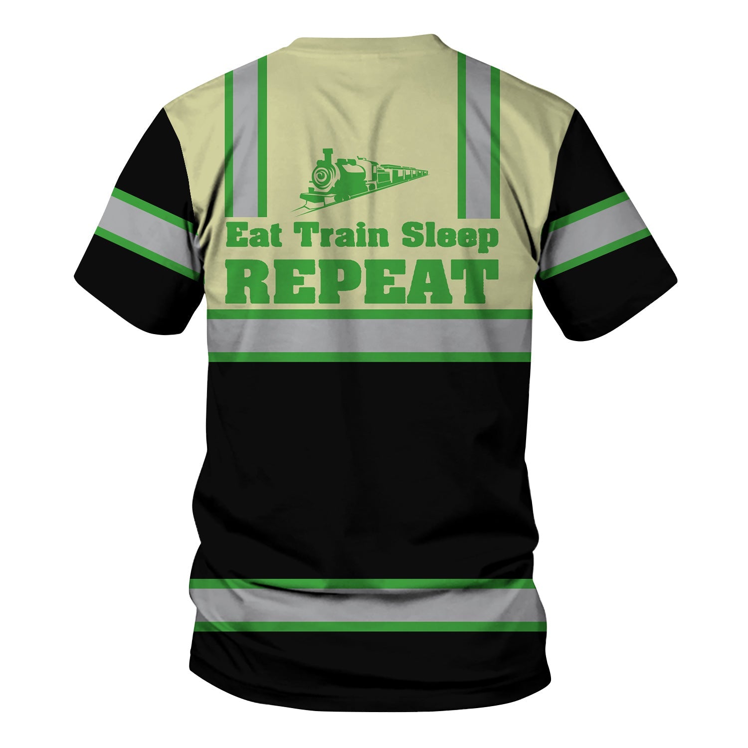 Railspirit Custom Name Virginia & Truckee Railroad T Shirt Eat Train Sleep Repeat Printed Train Shirt