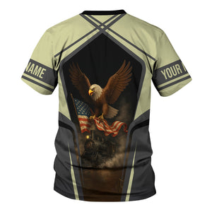 Railspirit Personalized Virginia & Truckee Railroad T Shirt American Eagle Vintage Train Shirt