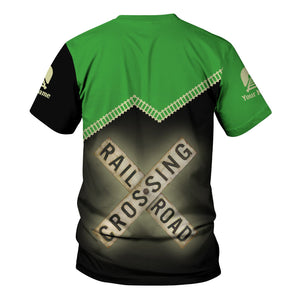 Railspirit Personalized Virginia & Truckee Railroad T Shirt Railroad Crossing Printed Train Track Shirt