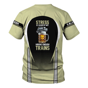 Railspirit Personalized Virginia & Truckee Railroad T Shirt Stress Is Caused By Not Having Enough Trains Shirt All Over Print