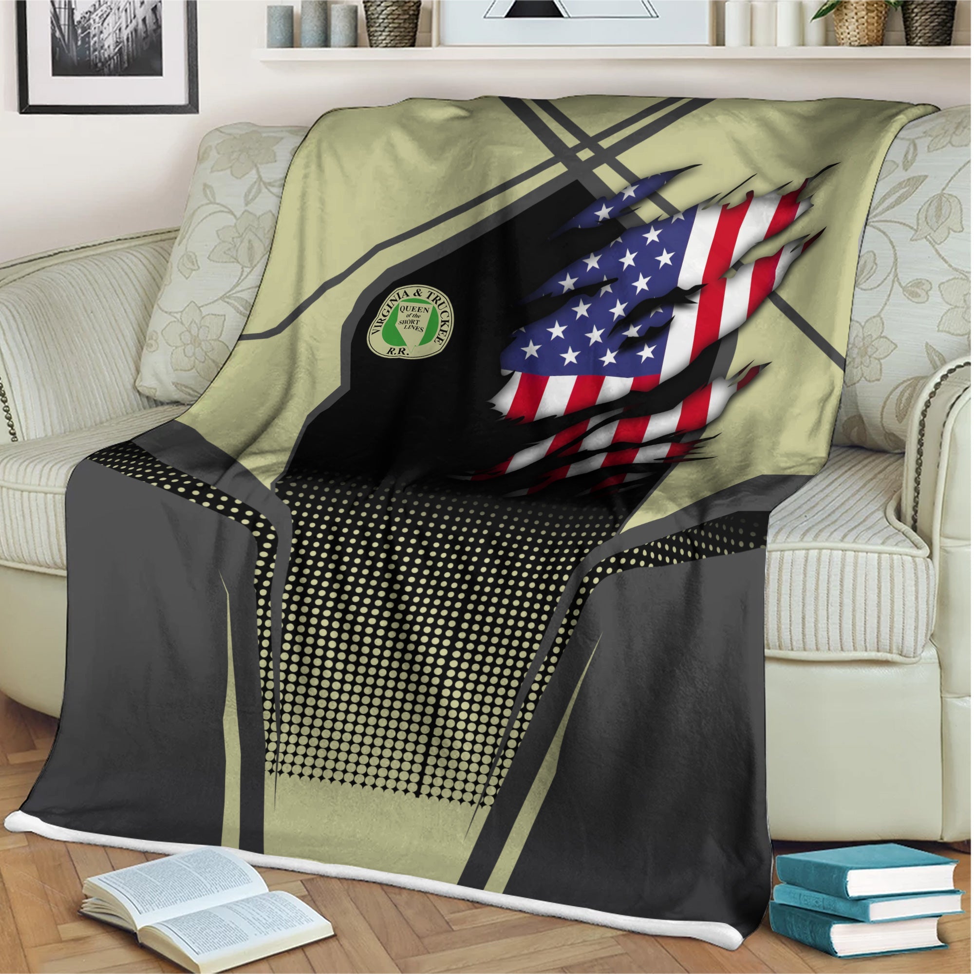 Railspirit Personalized Virginia & Truckee Railroad Blanket American Vintage All Over Printed Blanket