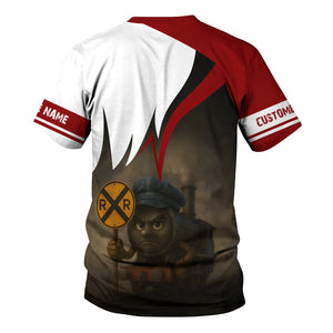 Railspirit Personalized Soo Line Railroad T-Shirt Angry Train Shirt Gift Idea For Train Lover