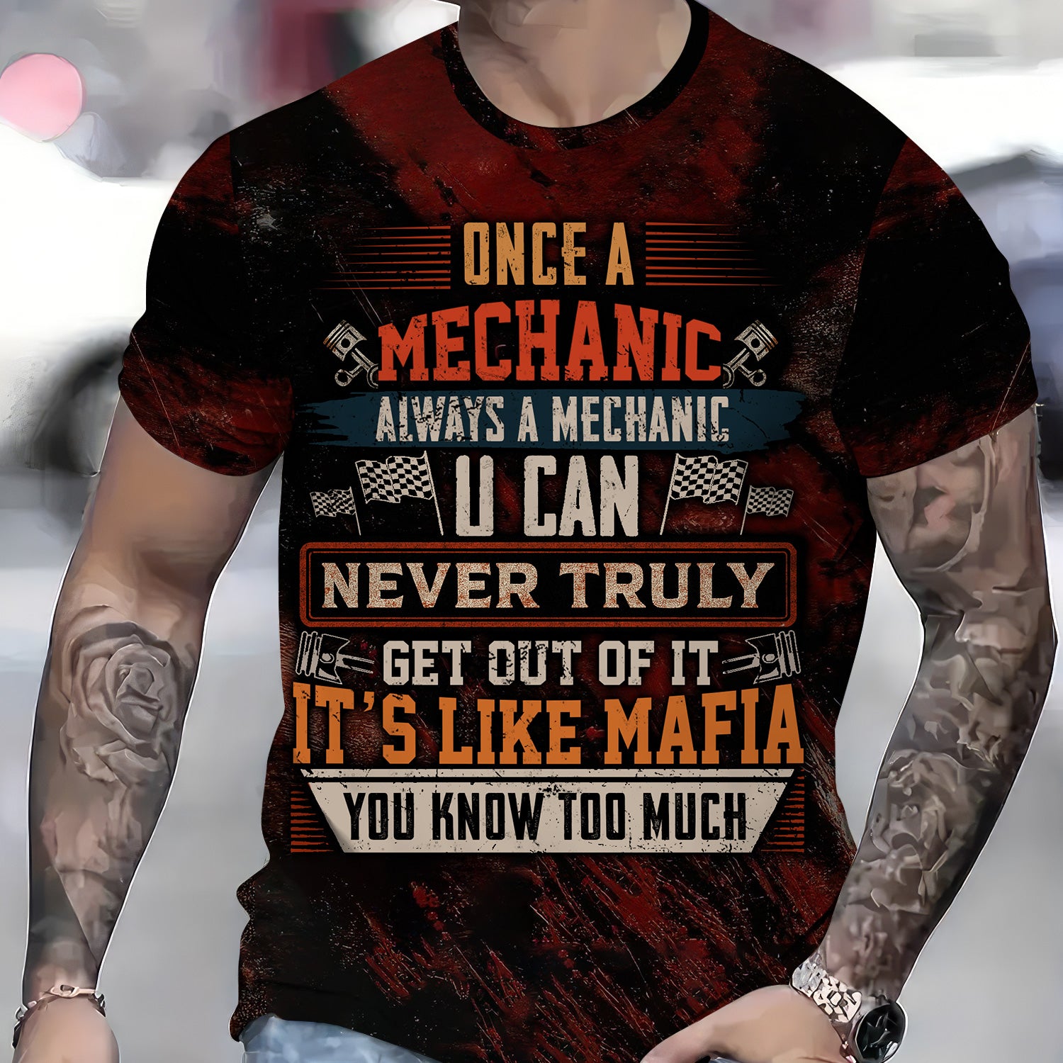Mechanic Shirt Once a Mechanic Always a Mechanic Funny Auto Repair Mafia Quote Workwear Car Lover Gift for Men Women