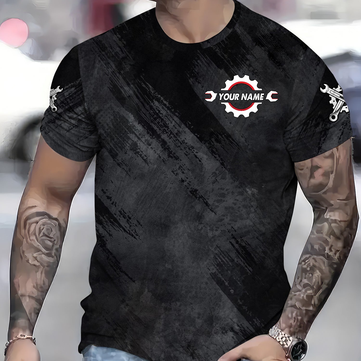 Custom Name Mechanic Shirt, Funny Mechanic Shirt If It Has Tits or Tires I Can Make It Squeal Quote Tee Auto Repair Garage Workwear Cool Car Enthusiast Gift