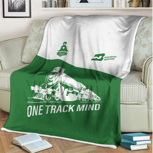 Railspirit Personalized Burlington Northern Railroad Blanket One Track Mind Train Blanket Gift Idea For Train Lover