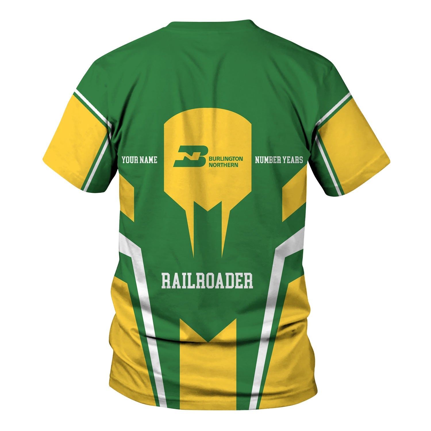 Railspirit Personalized Burlington Northern Railroad T-Shirt Custom Year Railroader Shirt Gift Idea For Train Lover