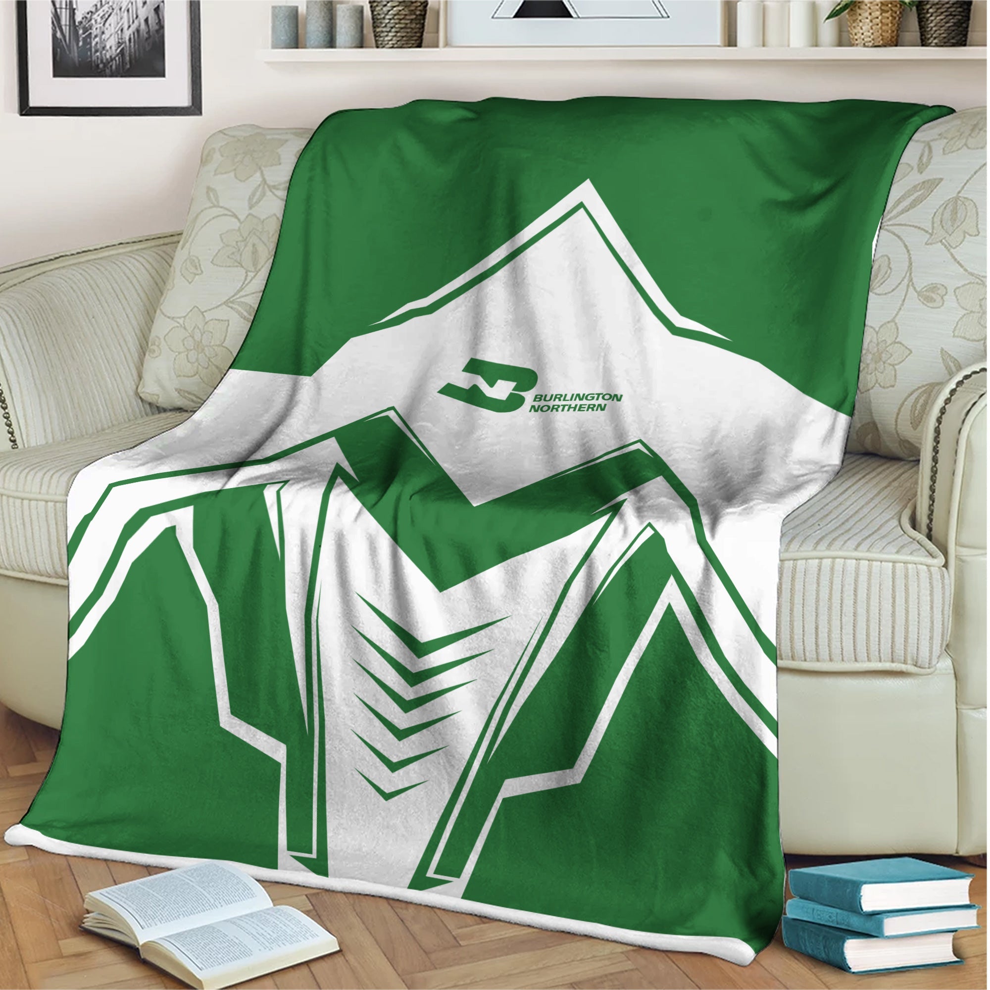 Railspirit Burlington Northern Railroad Blanket Railway Trainspotter Style Blanket Gift Idea For Foamers