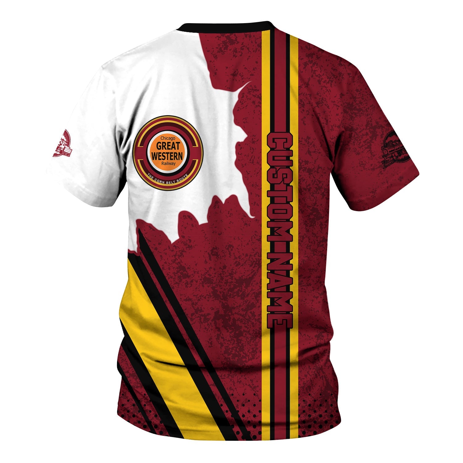 Railspirit Personalized Chicago Great Western Railroad T-Shirt All Over Printed Unisex Shirt