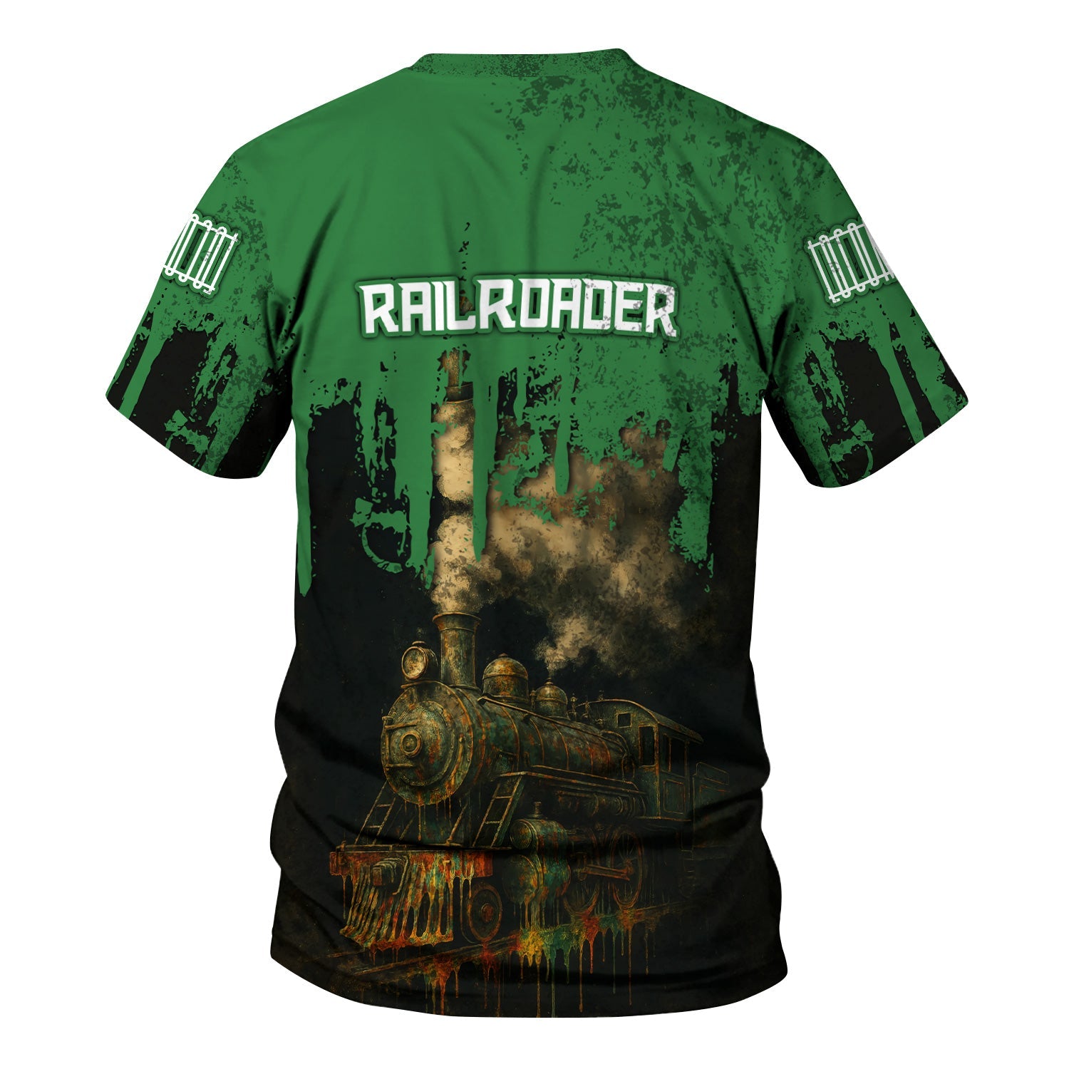 Railspirit Personalized Burlington Northern Railroad T-Shirt Vintage Train Art Style Shirt For Locomotive Fans