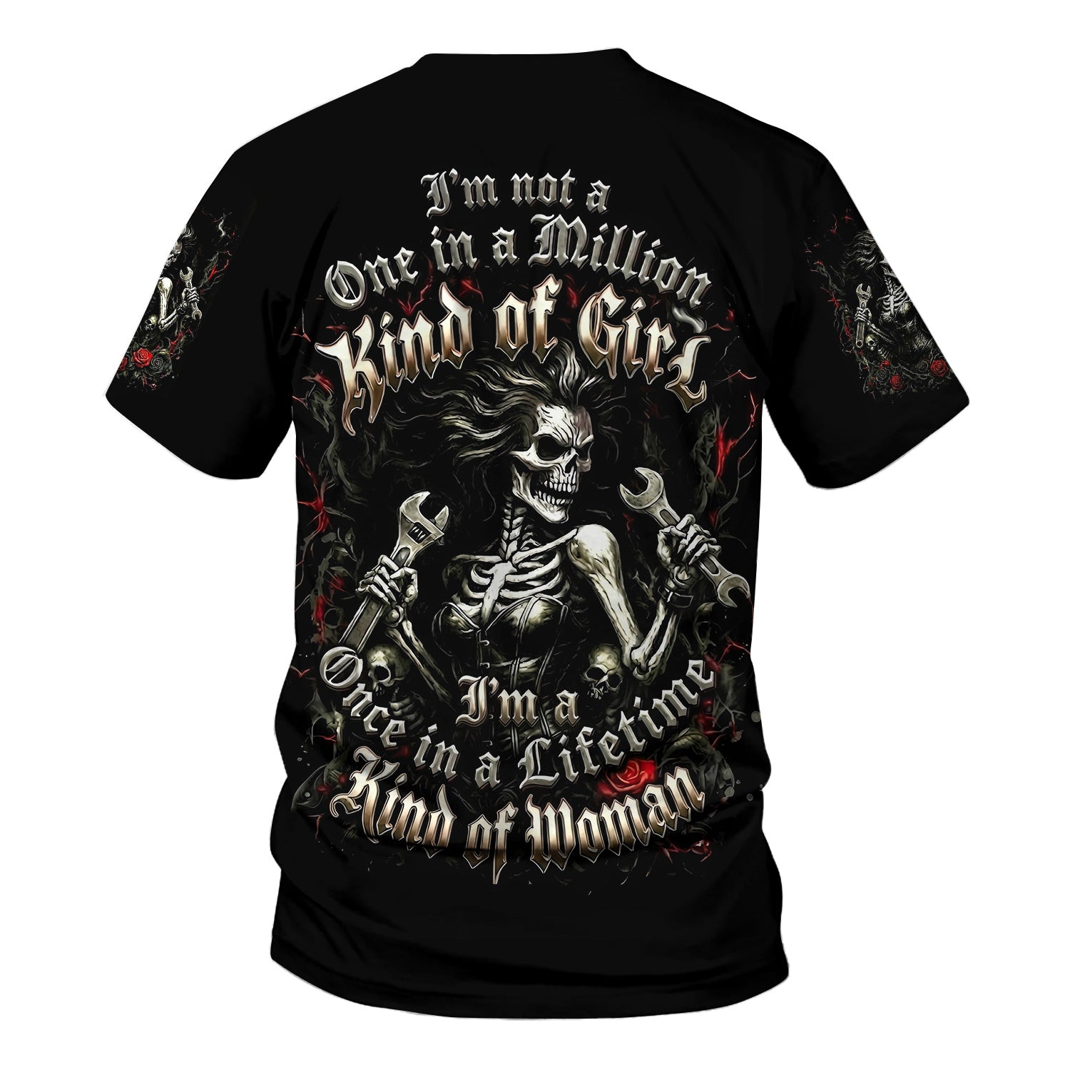 Mechanic Skull Hoodie One of a Kind of Woman, Funny Badass Mechanic T Shirt, Gift for Female Mechanic Wife Girlfriend