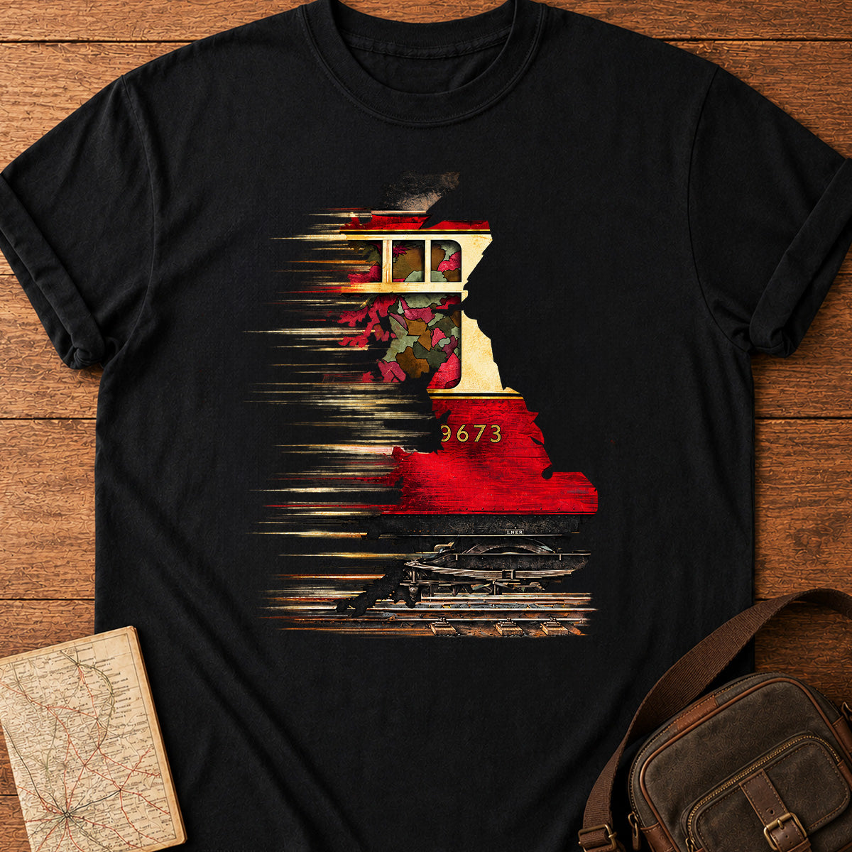 Artistic Train Collage T-Shirt