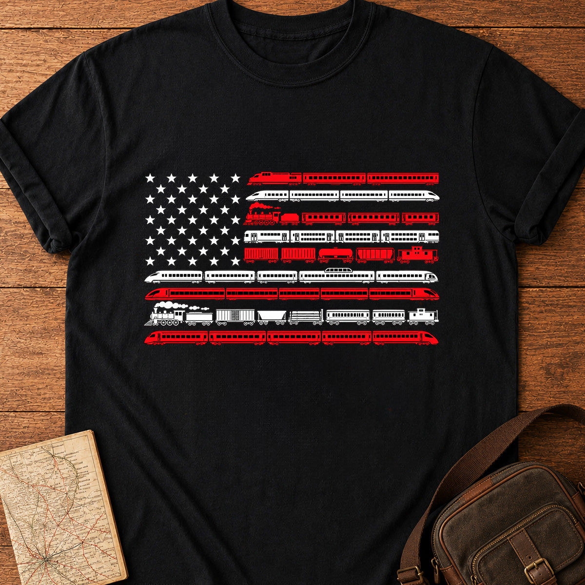 US 50 Stars Railroad Network T-shirt