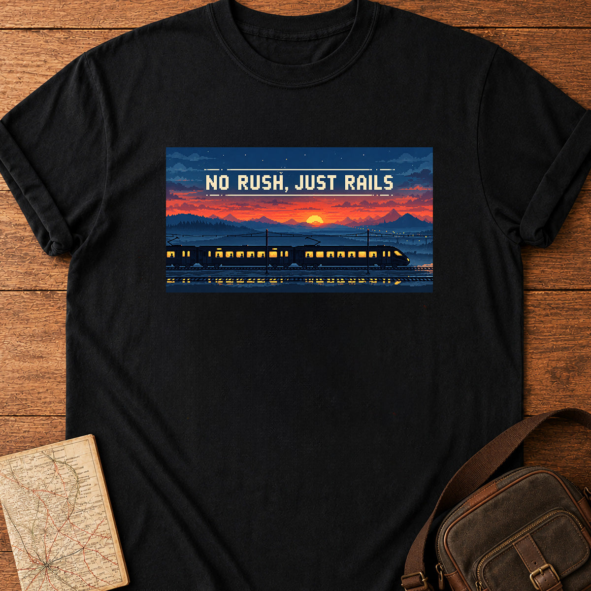 No Rush Just Rails Adventurous T-shirt