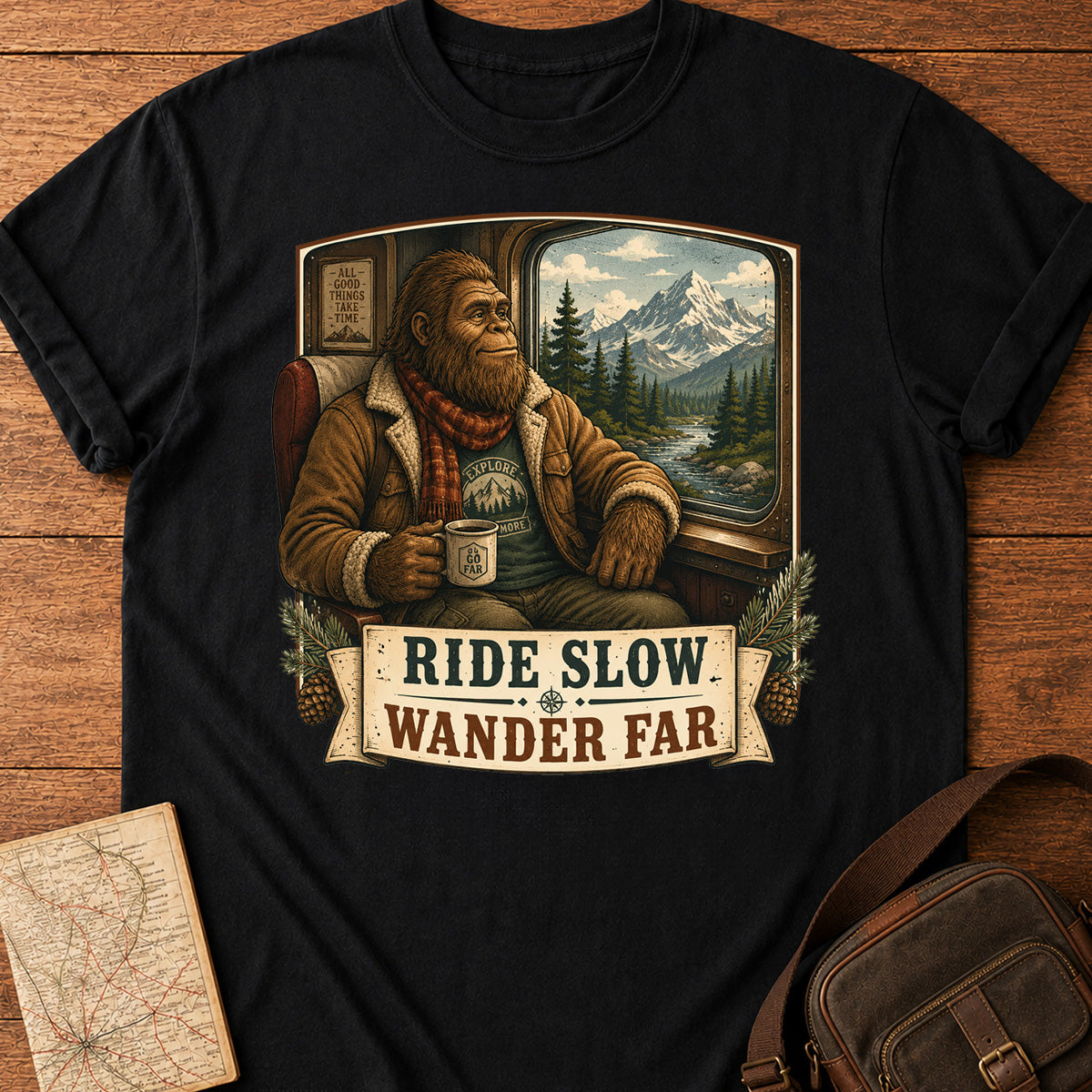 Bigfoot Ride Slow Wander Far T-shirt