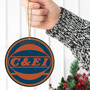 C&EI Rairoad Ornament, Retro Train Logo Round Christmas Decoration for Railway Enthusiasts