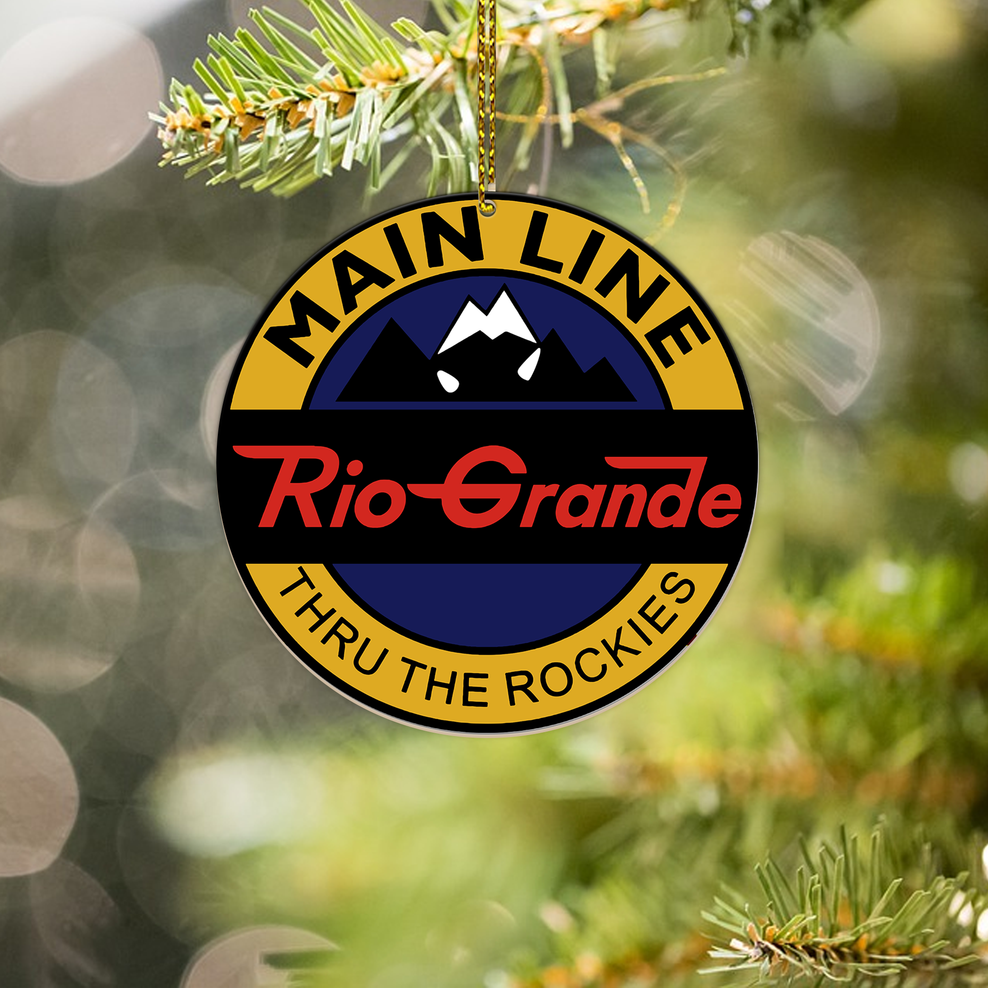 Denver and Rio Grande Western Railroad Ornament, Retro Train Logo Christmas Decor, Vintage Railway Gift Idea