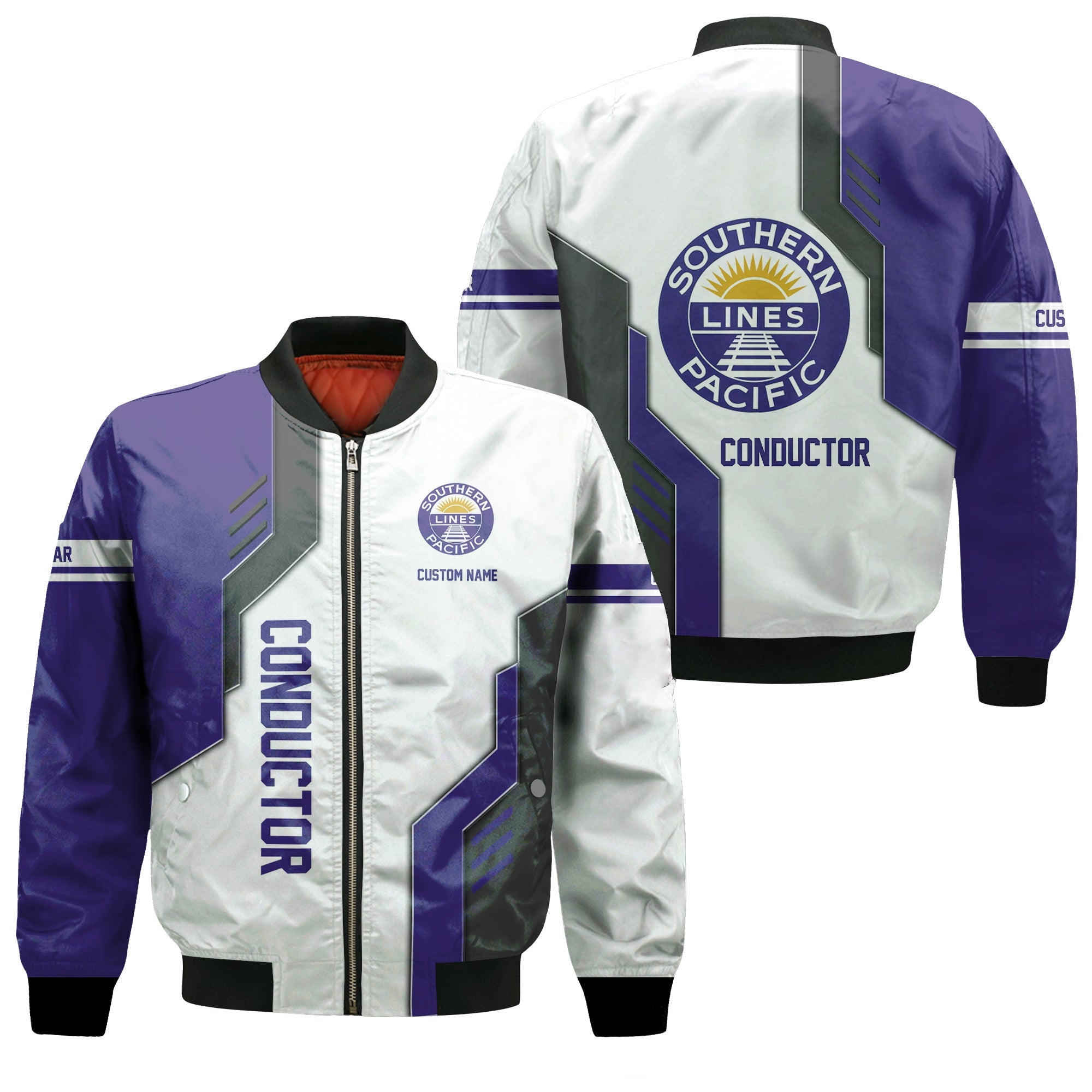 Railspirit Personalized Southern Pacific Railroad Bomber Jacket Unique Railway Style with Custom Job Train Jacket