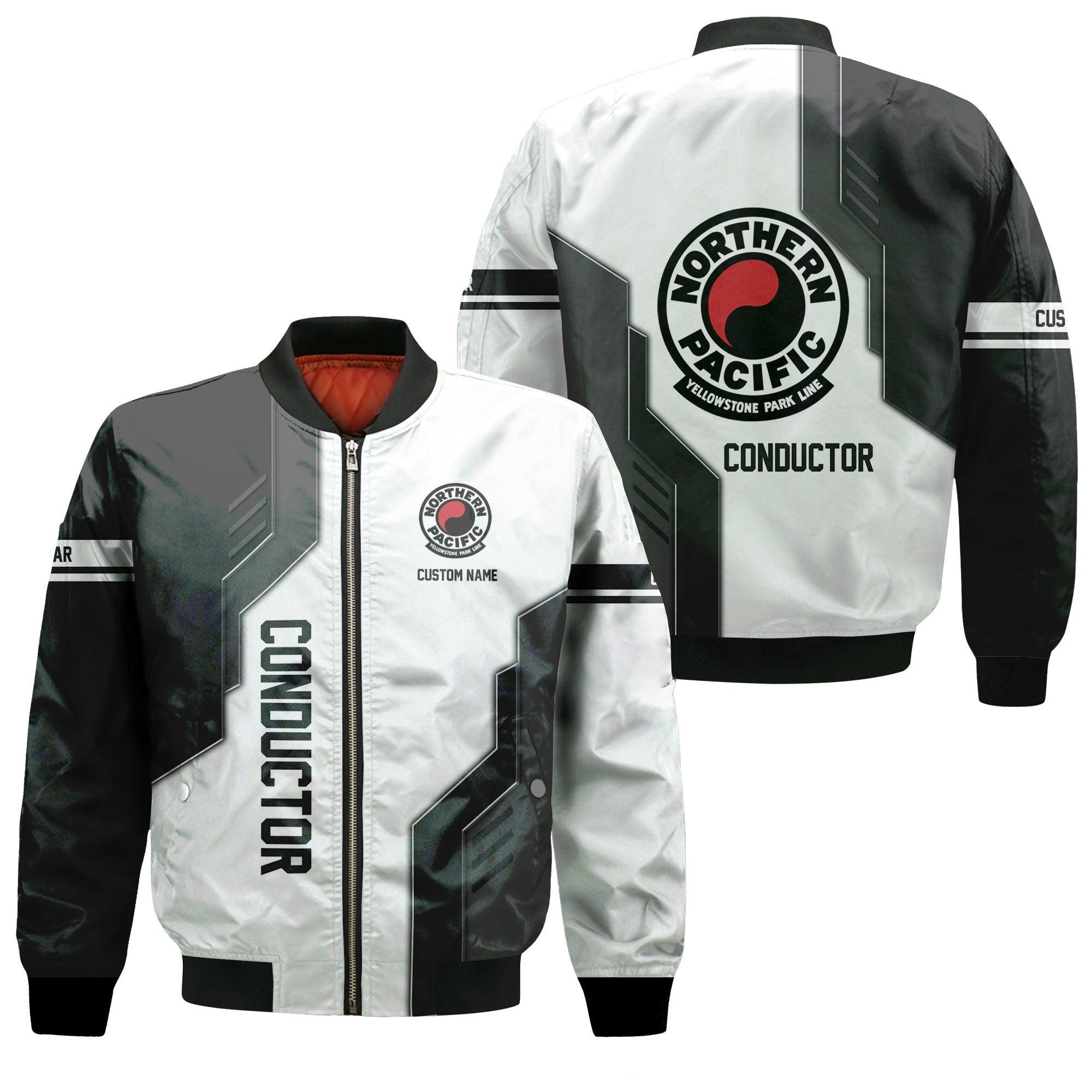 Railspirit Personalized Northern Pacific Railway Bomber Jacket Unique Railway Style with Custom Job Train Jacket