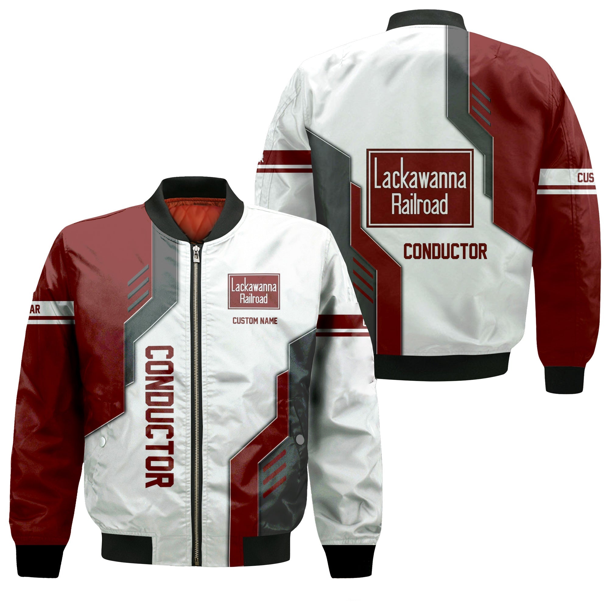 Railspirit Personalized Delaware, Lackawanna and Western Railroad Bomber Jacket Unique Railway Style with Custom Job DL&W Train Jacket