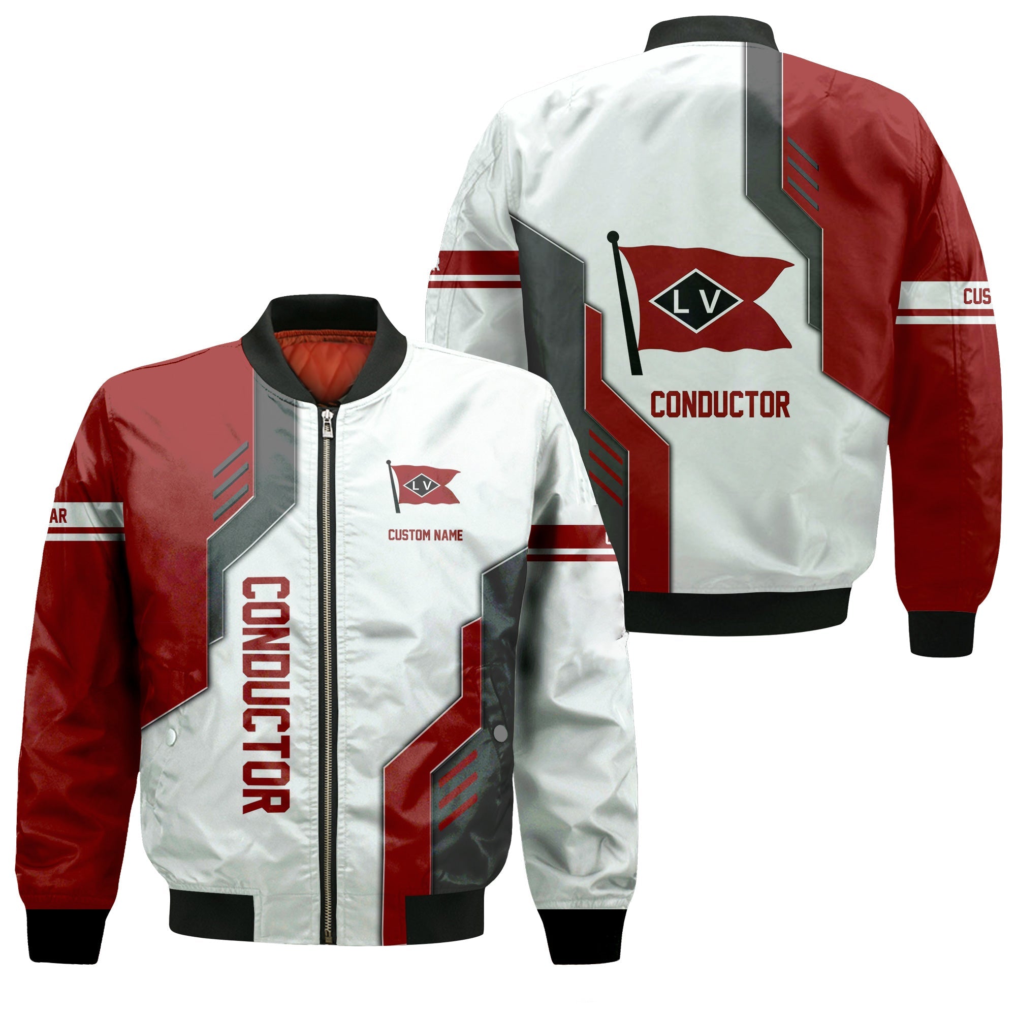 Railspirit Personalized Lehigh Valley Railroad Bomber Jacket Unique Railway Style with Custom Job Train Jacket