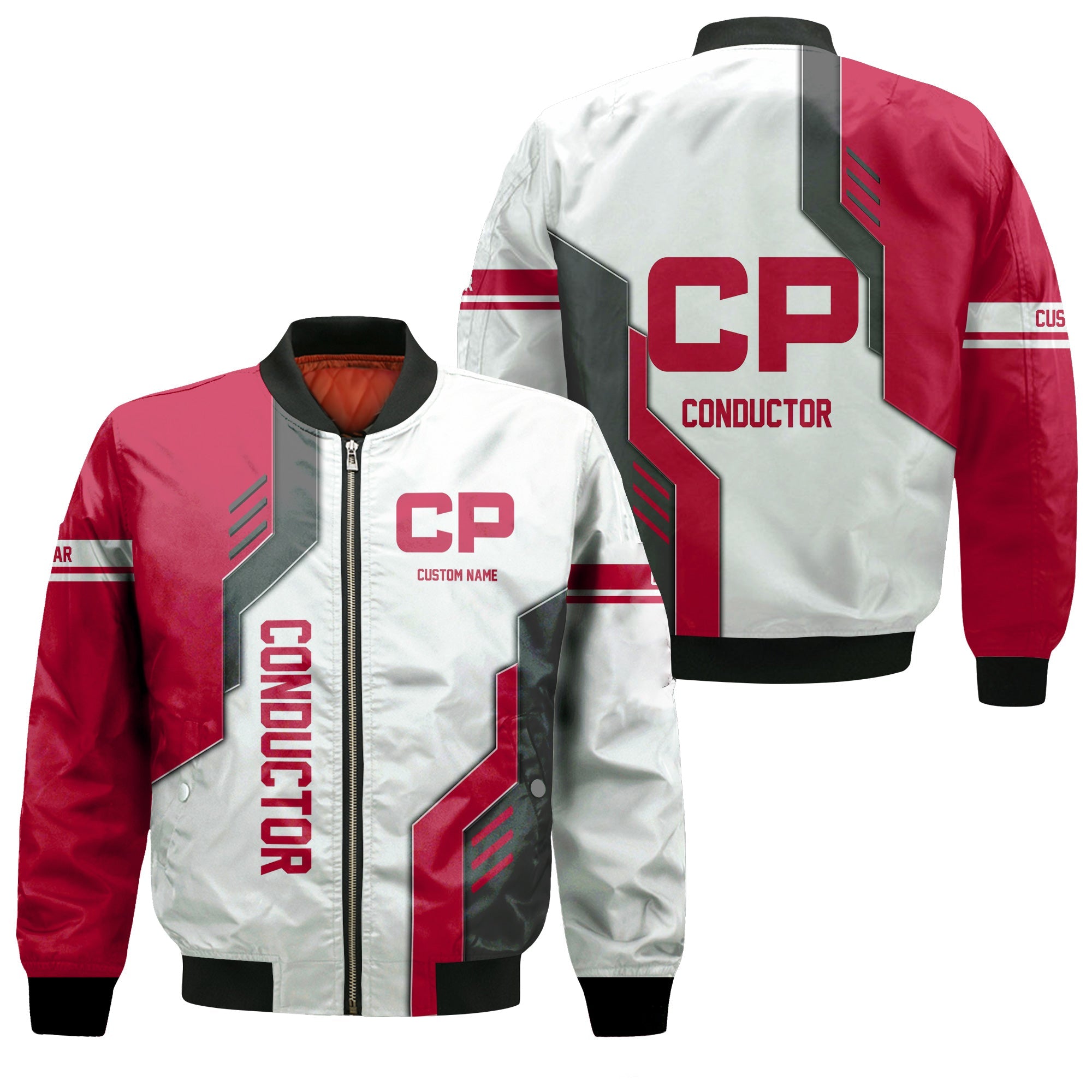 Railspirit Personalized Canadian Pacific Railroad Bomber Jacket Unique Railway Style with Custom Job Train Jacket