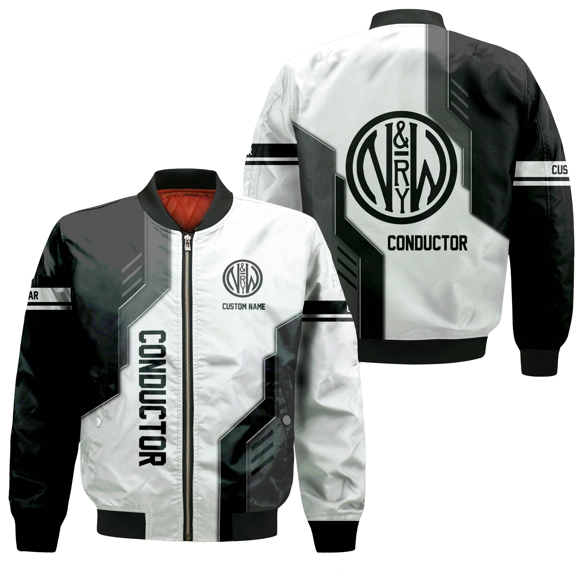 Railspirit Personalized Norfolk and Western Railway Bomber Jacket Unique Railway Style with Custom Job N&W Train Jacket