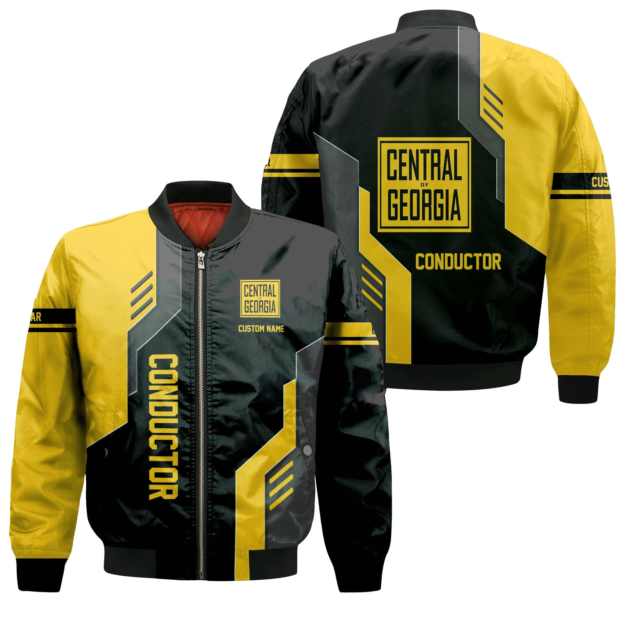 Railspirit Personalized Central of Georgia Railway Bomber Jacket Unique Railway Style with Custom Job Train Jacket