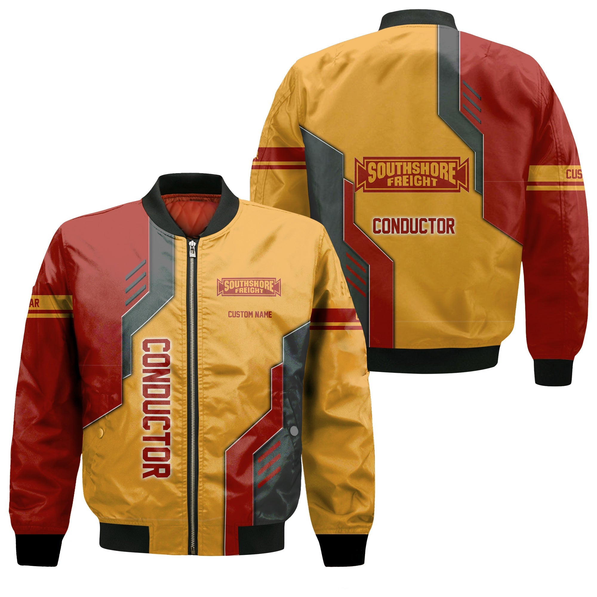 Railspirit Personalized Chicago South Shore and South Bend Railroad Bomber Jacket Unique Railway Style with Custom Job Train Jacket