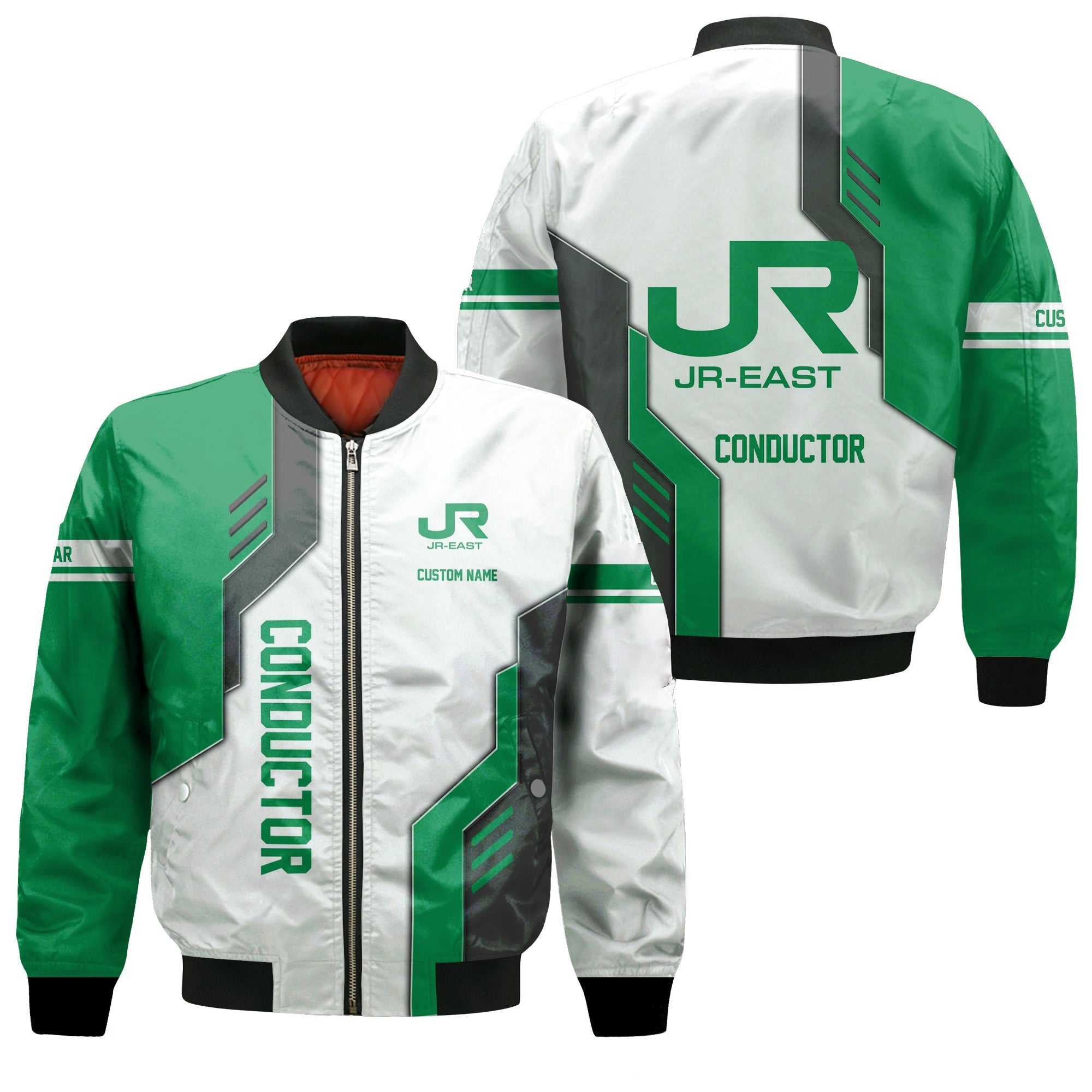 Railspirit Personalized East Japan Railway Bomber Jacket Unique Railway Style with Custom Job JR-EAST Train Jacket
