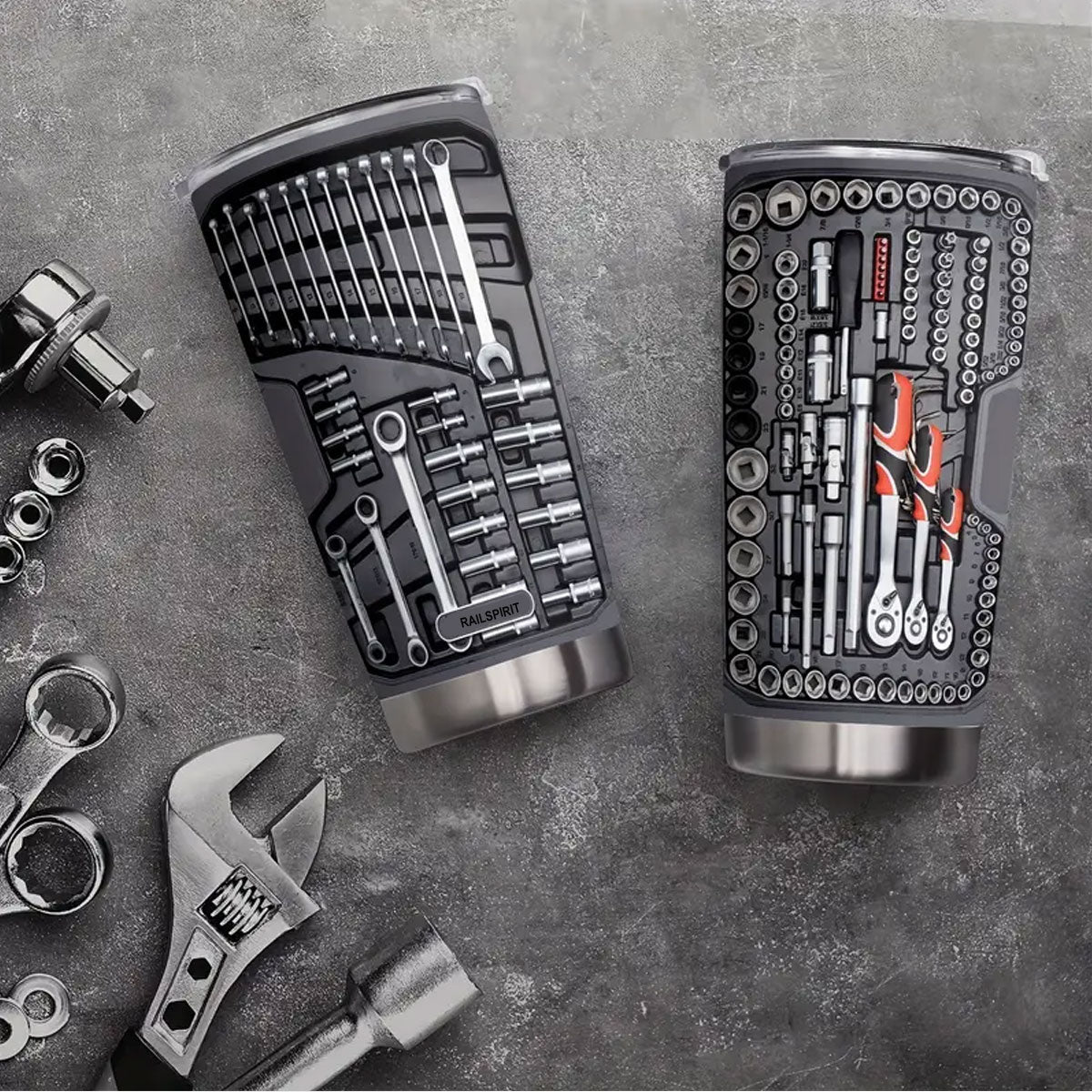 Mechanic Tool Graphic Printed Tumbler With Lid Mechanic Gift Idea