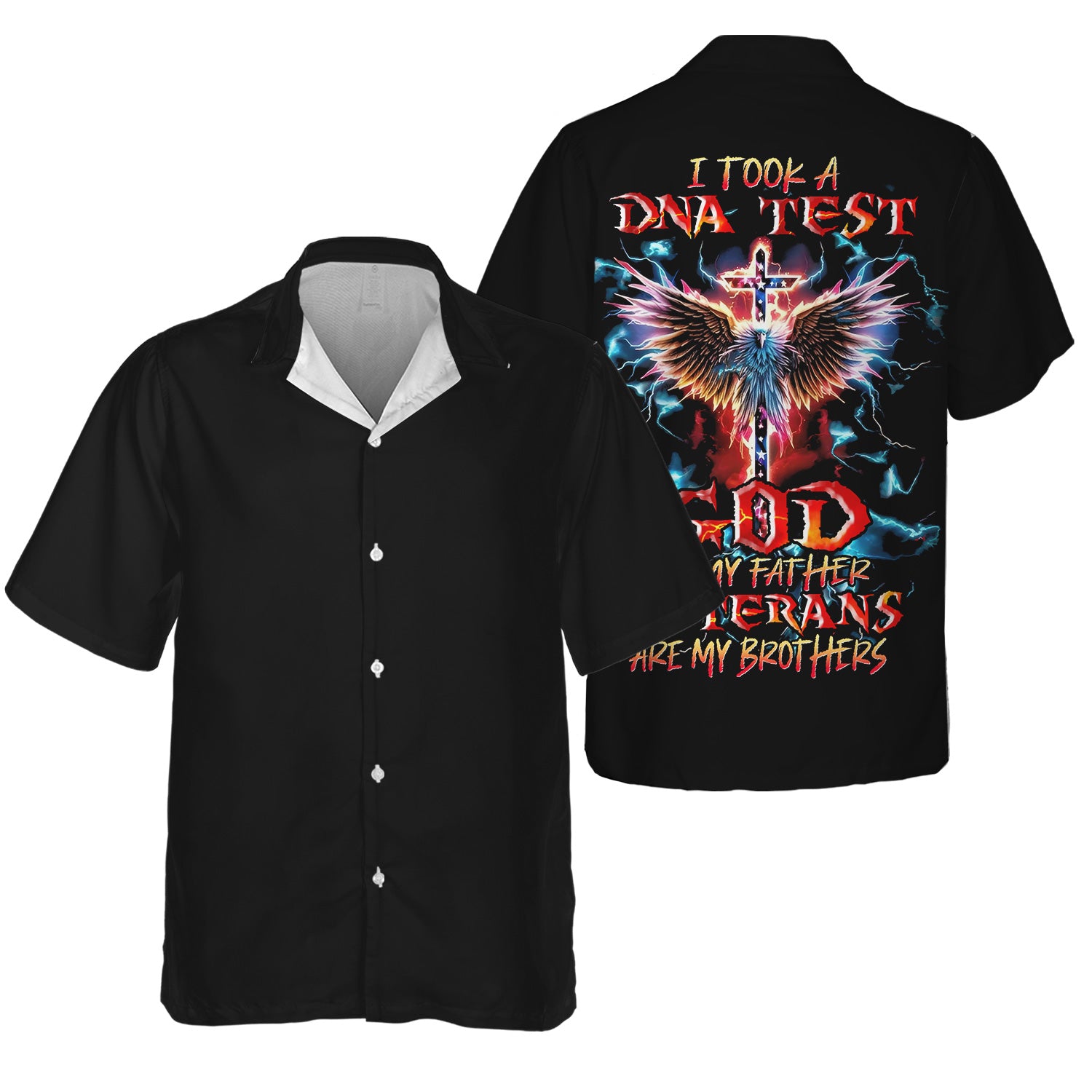 I Took A DNA Test God Is My Father Veterans Are My Brothers Christian Veteran Shirt, Patriotic Faith Tee for Men