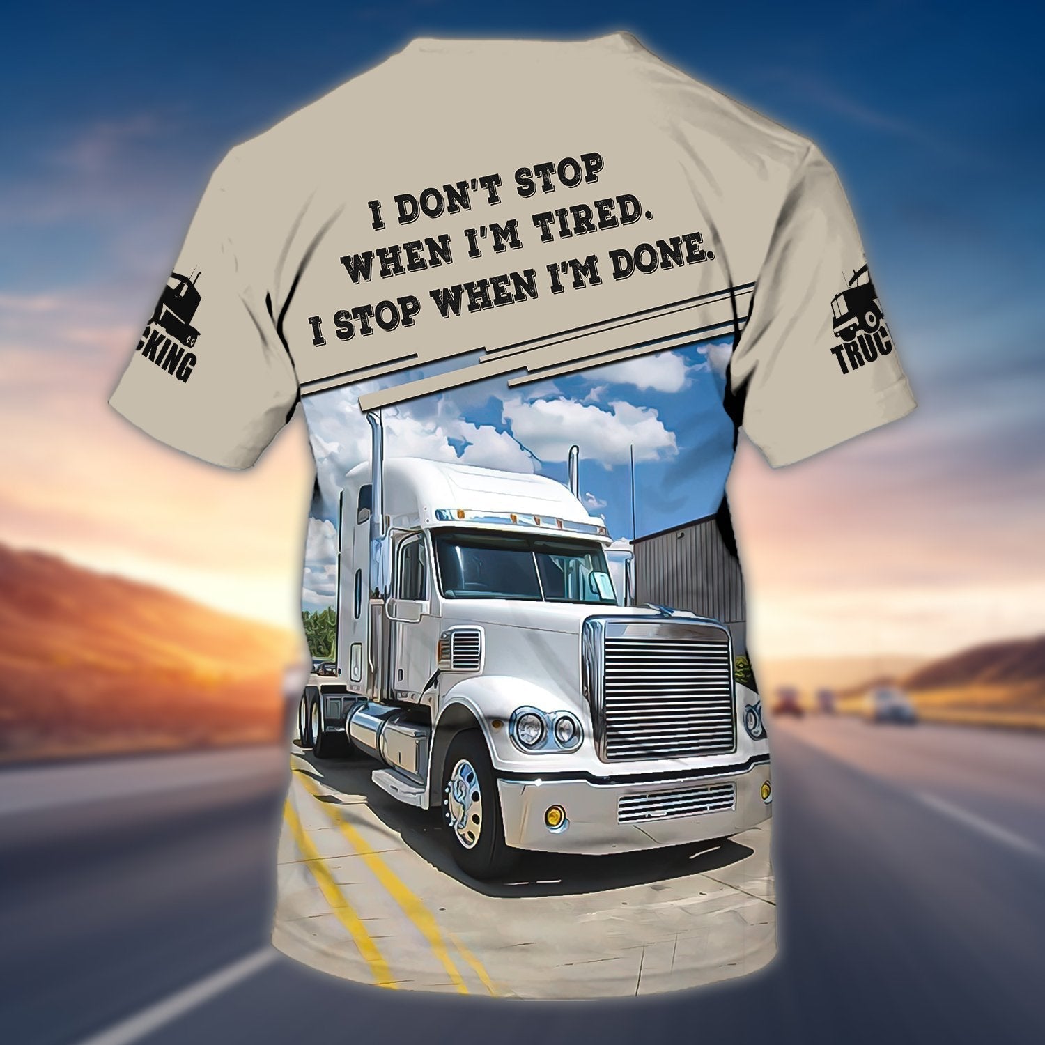 Personalized Trucker Shirt For Men Women, I Don't Stop When I'm Tired Trucker Gifts