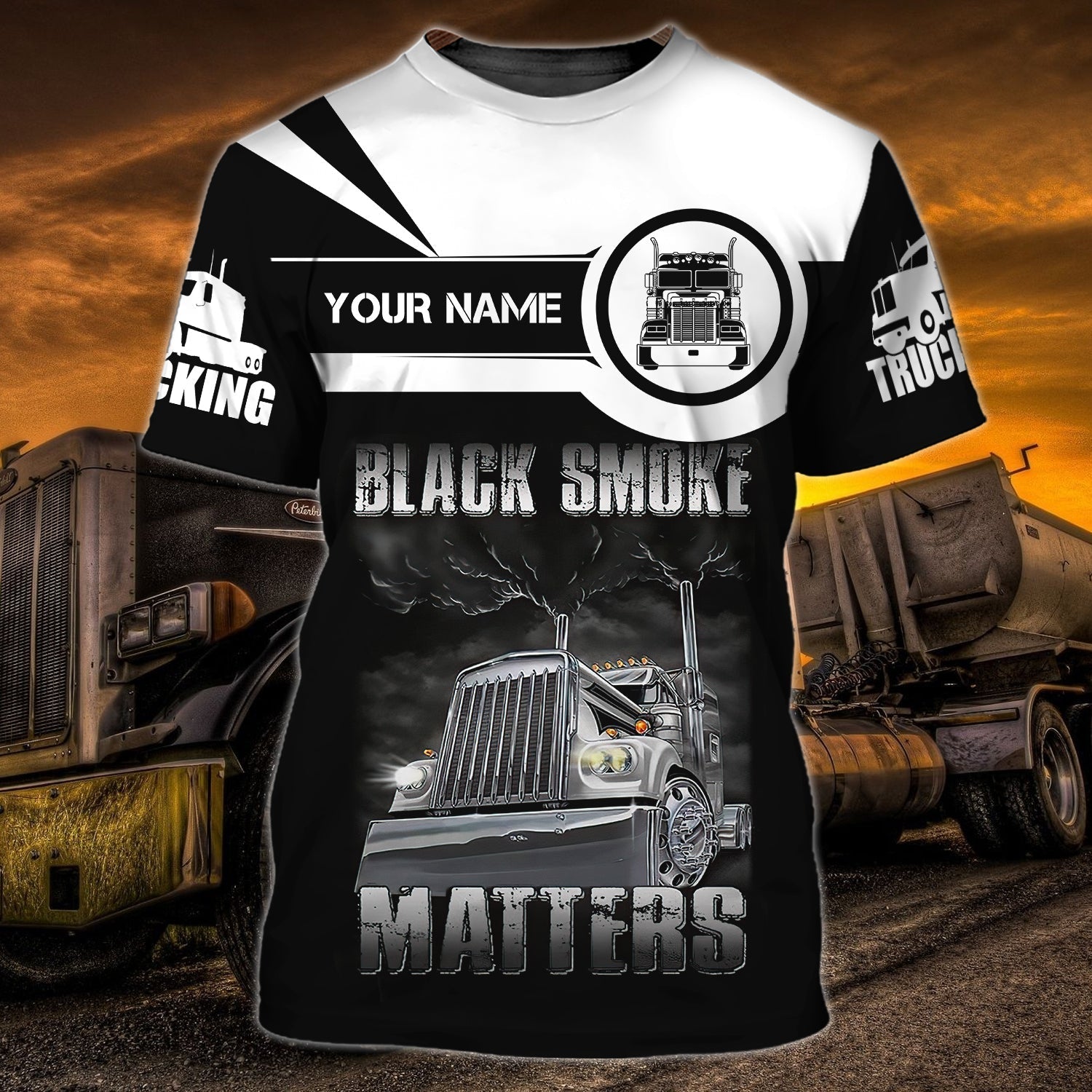 Personalized Truck Driver T Shirt, Black Smoke Matters Gift For Trucker, Gifts For Truck Drivers