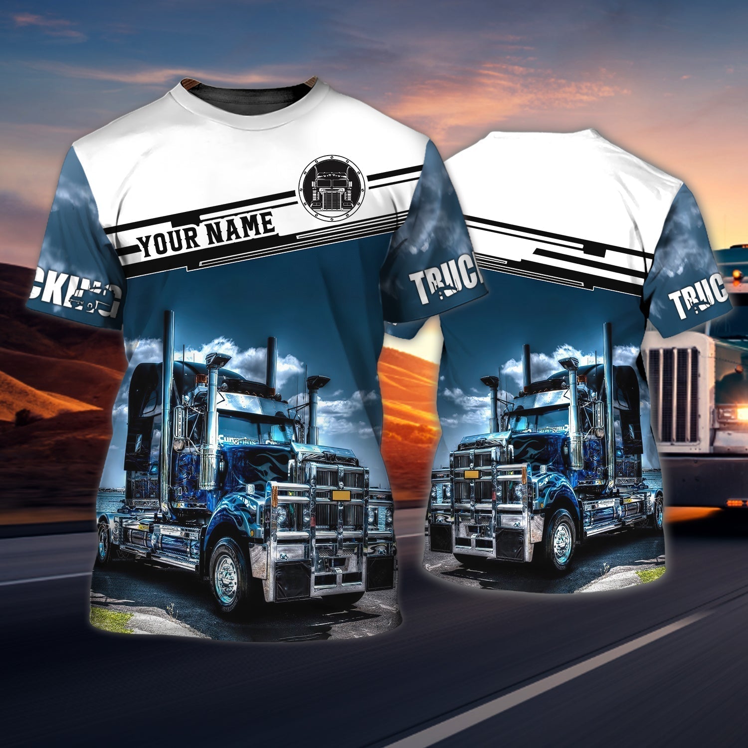Custom 3D Trucking T Shirt, Best Gift For A Trucker, Sublimation Truck On Shirt